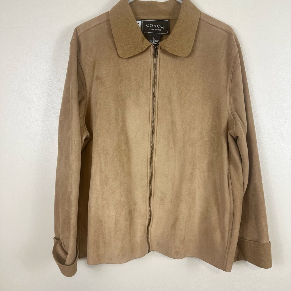 Coaco New York large p2p23 length 25 pockets mock suede poly. Zips preworn soft